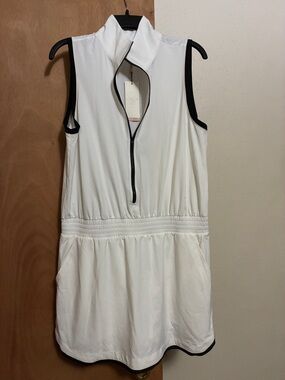 Calia Pure White Sleeveless Dress with Black Accents-tennis golf athletic 🆕🆕